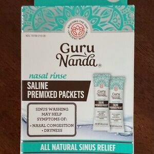 GuruNanda PreMixed Saline Packets for Nasal Rinse (8 Count), All Natural Sinus R